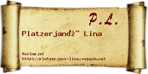 Platzerjanó Lina névjegykártya